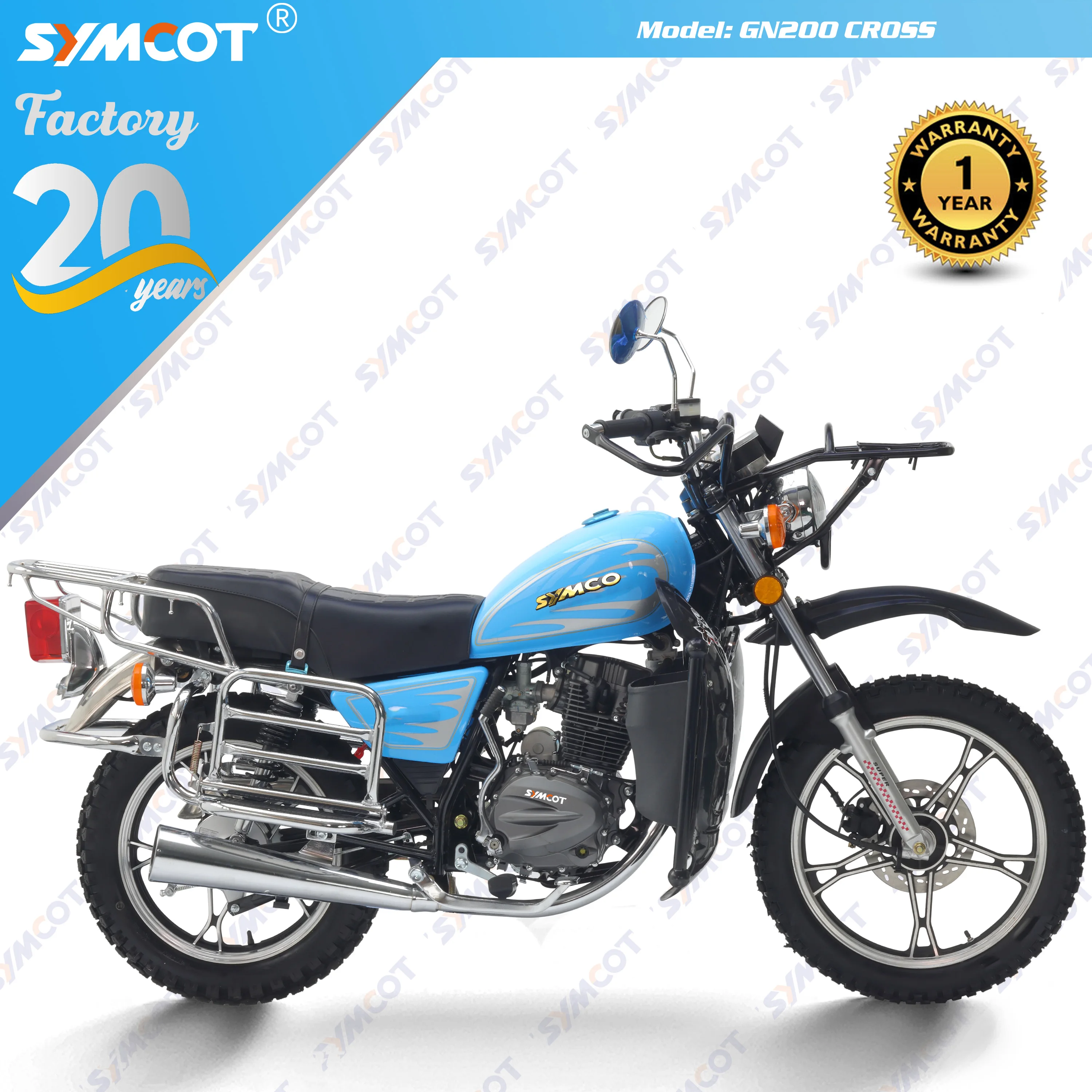 Offroad GN200 GN150 with flip grill  GN cross type chopper motorcycle with CG engine  and for Sudan yemen Zambia Kazakhstan