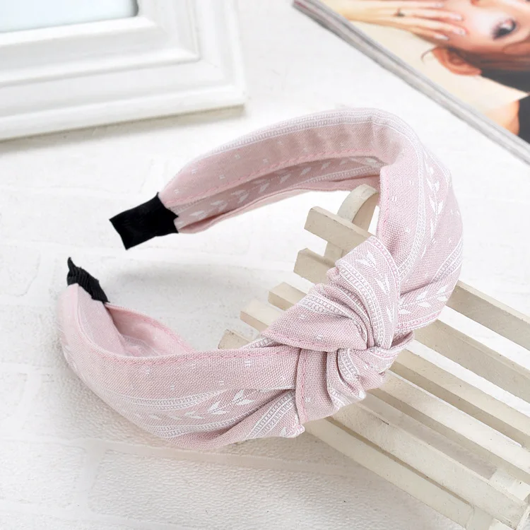 Hot Sale Spring and Summer Yellow and Red Color Knot Fashion Retro Headband For Women and Girls
