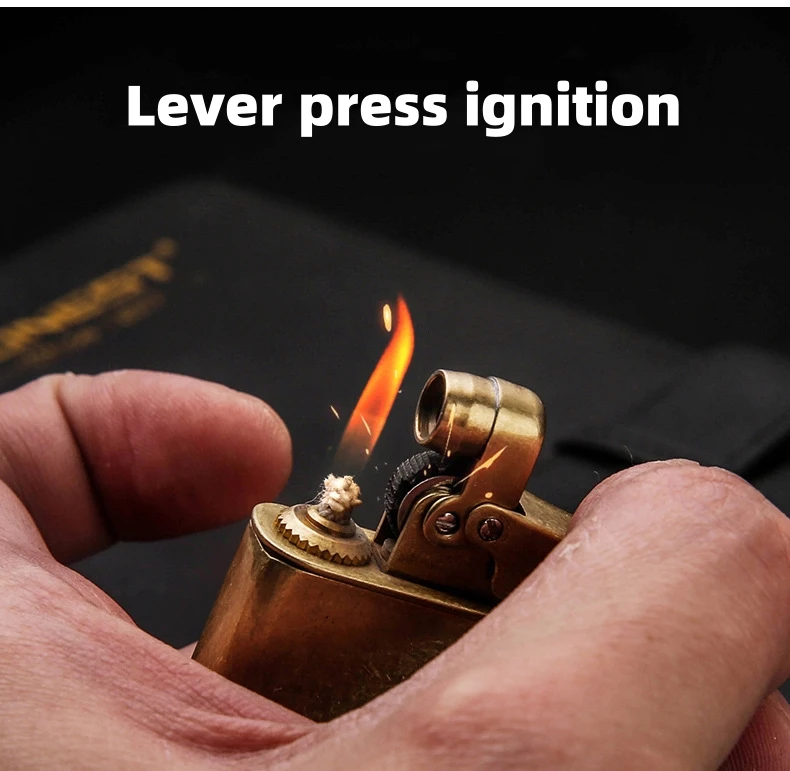 Retro style metal kerosene oil  refillable lighter for men gift