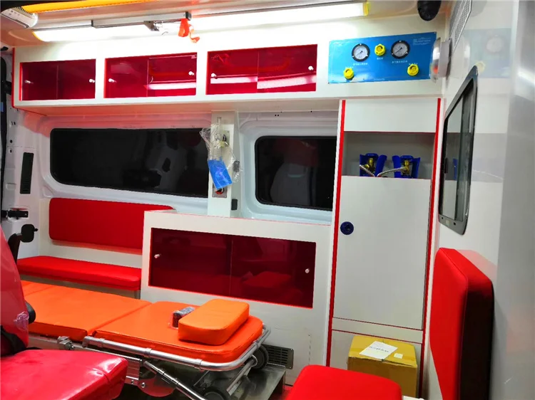 China supplier low price medical stretcher Hospital Patient Transport Oxygen bottle Ambulance
