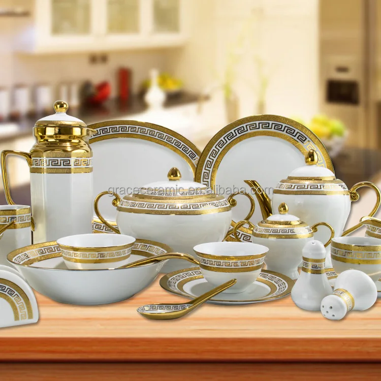 Набор столовой посуды из Королевского фарфора, Персонализированные Роскошные изысканные фарфоровые Позолоченные 37 шт. 102 шт. обеденный набор для 6/8 человек