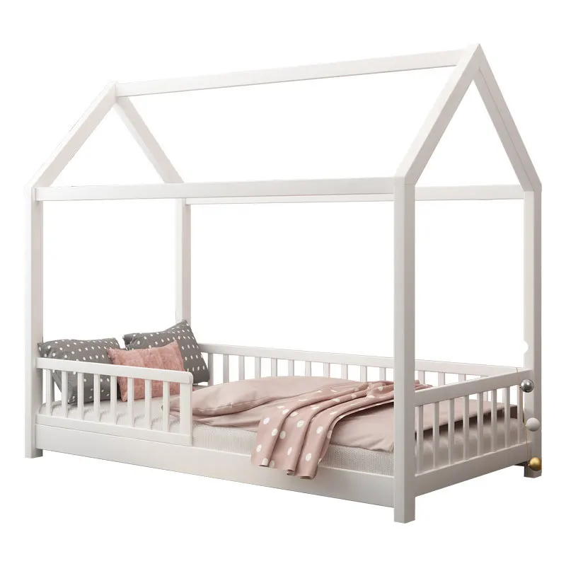 Solid wood girls bedroom sets cubby Kids House children frame bed /toddler house bed kids