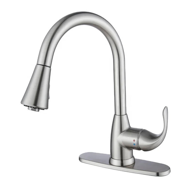 
Factory Price Durable Brass Pullout Kitchen Sink Faucets Hot Cold Mixer Tap with 2 modes Sprayer 