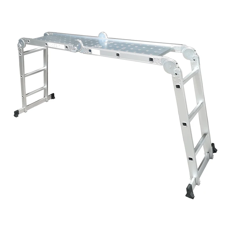 WEIKEN EN131 Escalera Foldable Multipurpose Ladder with Work Platform 4*3 Step Multiposition Ladders Scaffolding Ladders