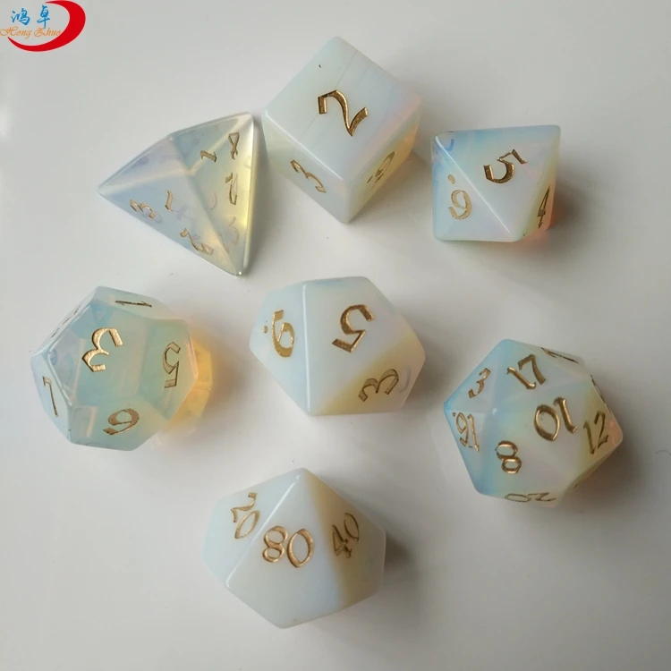 Natural Rock Crystal /opalite Quartz Dice Stone Dice Set for Game