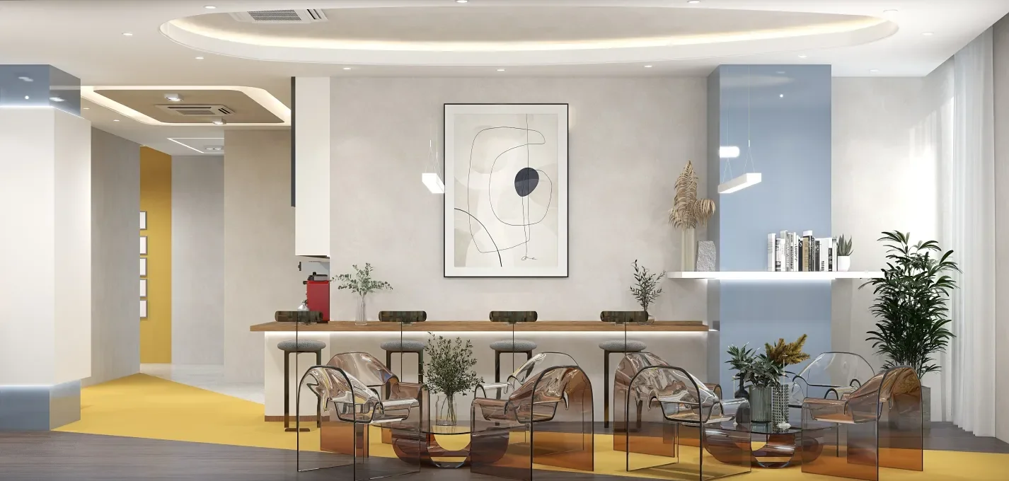 Fashion Modern Customizable Quality Standard Office Design Modular Studio Decoration Rendering