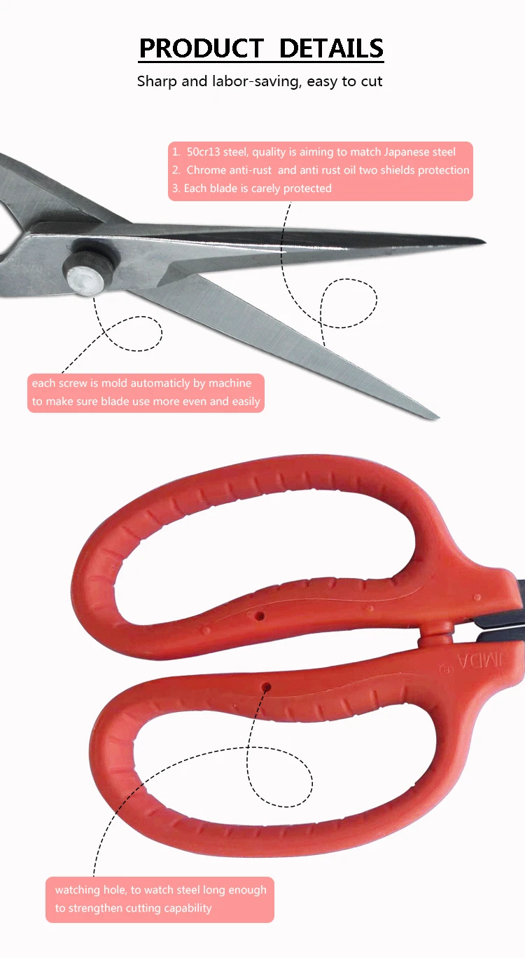 JMDA  Factory Supply Stainless Ergonomic Unique Fruit trimmer grape scissor vineyard grape trimmer