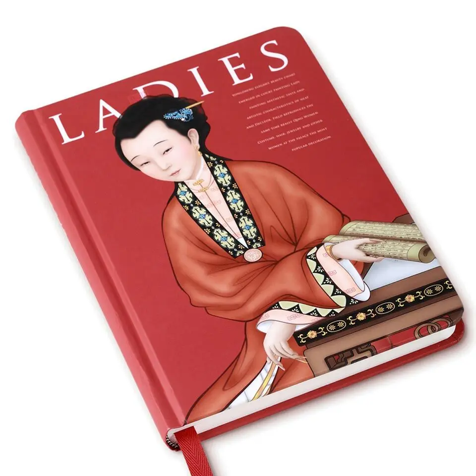 Hot sale 2022 custom hardcover full printed notepad notebook with colorful pages book marker