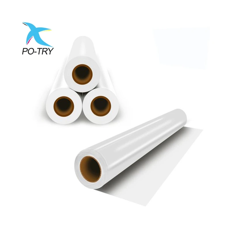 PO-TRY Hot and cold peel dtf film roll 60cm dtf paper pet film roll for digital inkjet heat transfer printing