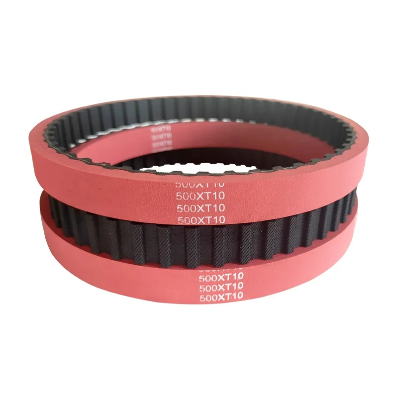 customized red rubber coating vacuum pulling film timing belt for packaging machine
