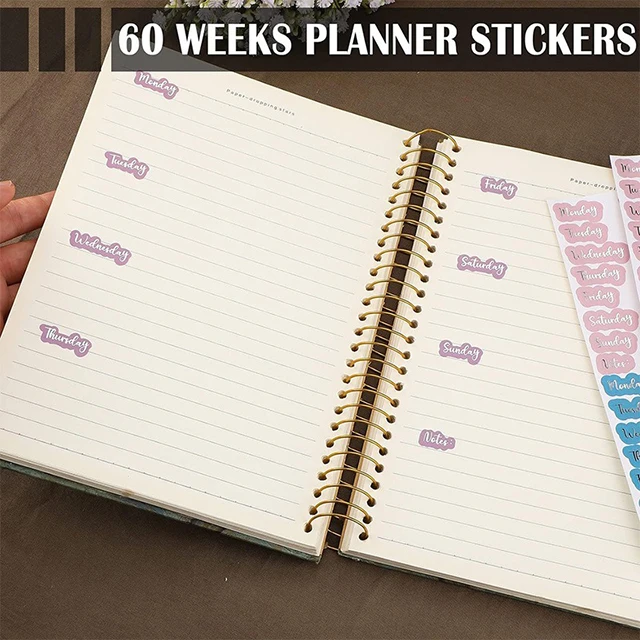 a week plan Silver English Date  Decorative self-adhesive tag School planner self-adhesive label sticker