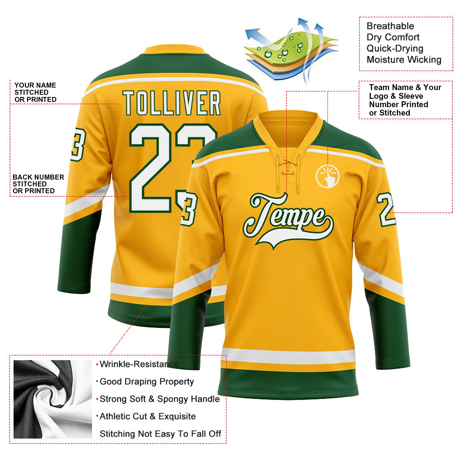 Custom Made Mens Fully Sublimated Printing Ice Hockey Uniform Breathable Los Angeles Hockey Jersey