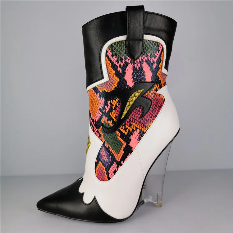 Best selling  clear wedge womens high heel ankle chunkyboots