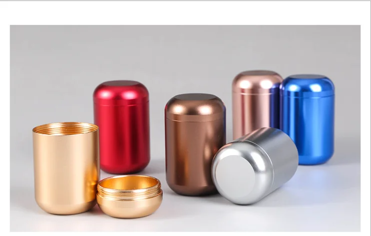 metal canister tea can 60ml Rose gold small size metal tea coffee tin can free sample Tea Tin