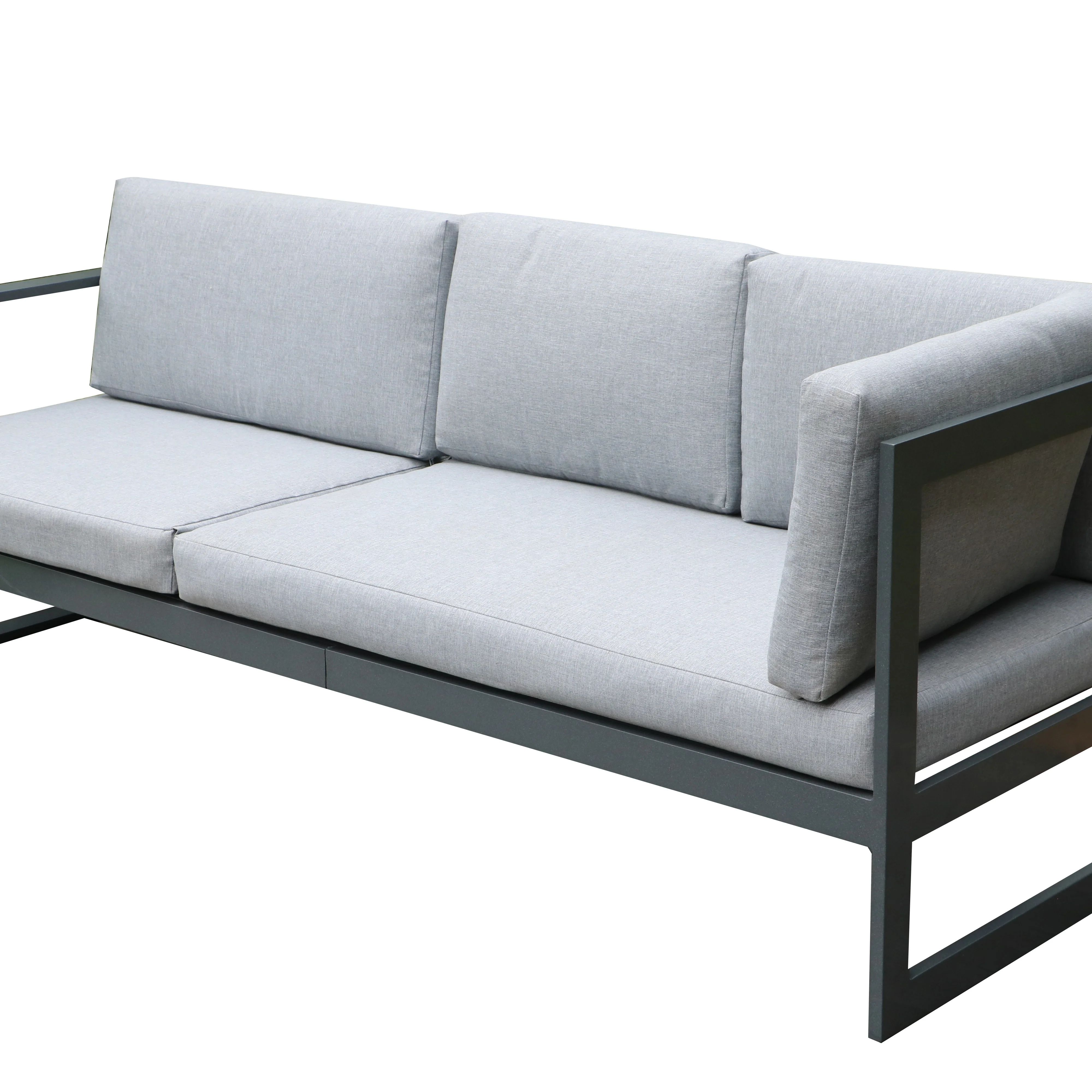 Aluminum metal frame Outdoor garden villa Coffee lounge sofa pull out section sofa