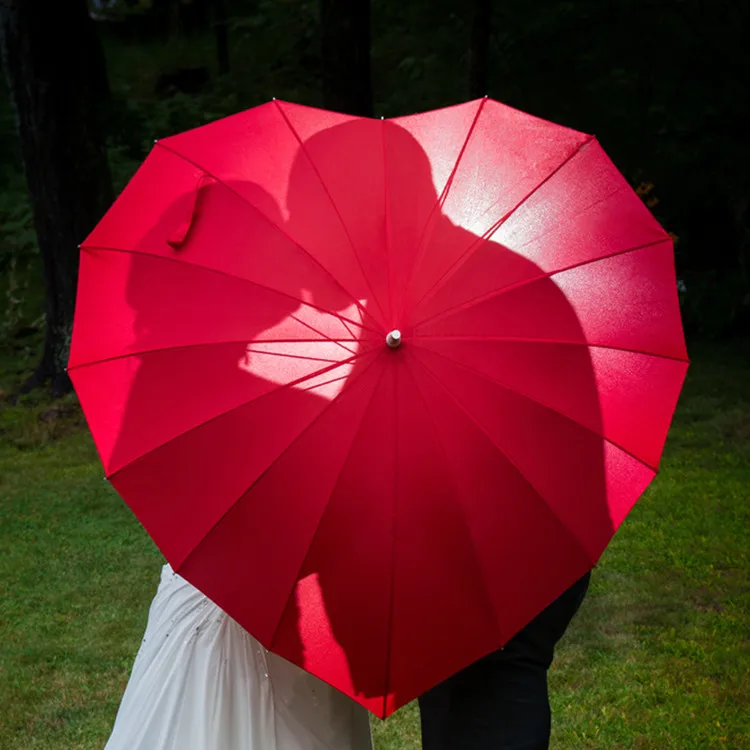 
Wedding Straight Heart Shaped Umbrella For Promotional 