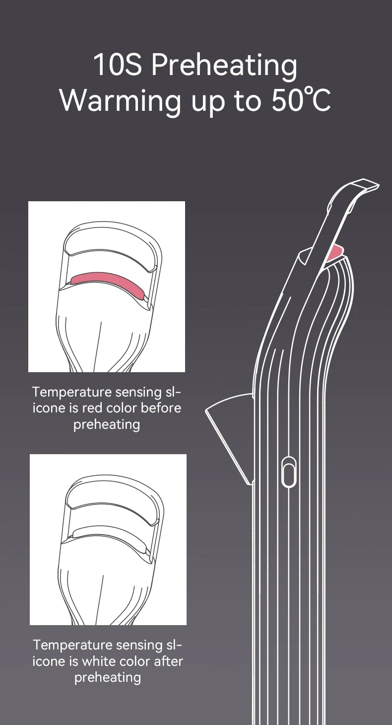 beauty products eyelashes pink plastic heated electric eyelash curler heat 