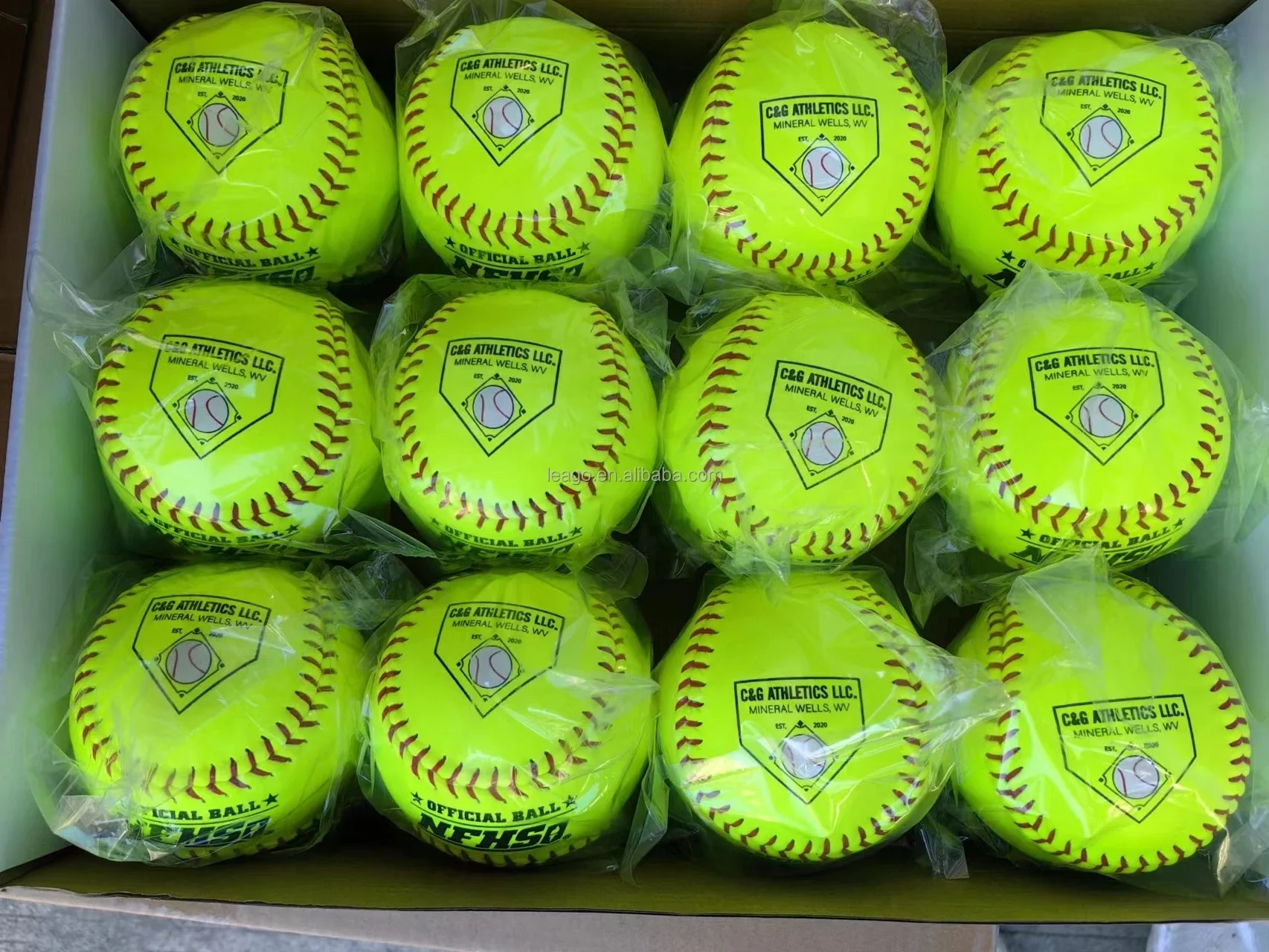 raised seam Leather softball polycore compression control COR.47,375 lbs Softball