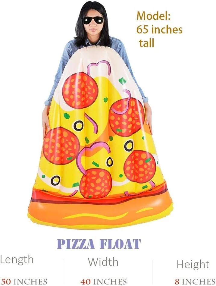 Pizza Pool Float 2 Pack 50 Inches Inflatable Pizza Slice for Kids Summer Fun Swim Aid in Pool or Beach Toys