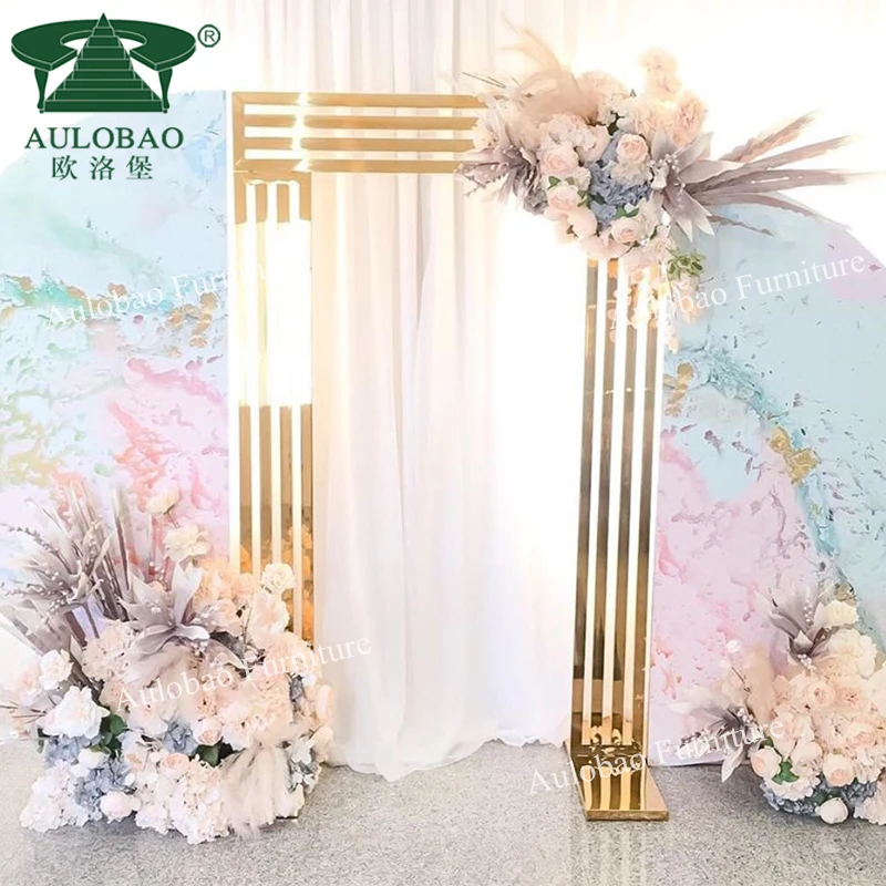 Свадебные декорации из нержавеющей стали золотого цвета