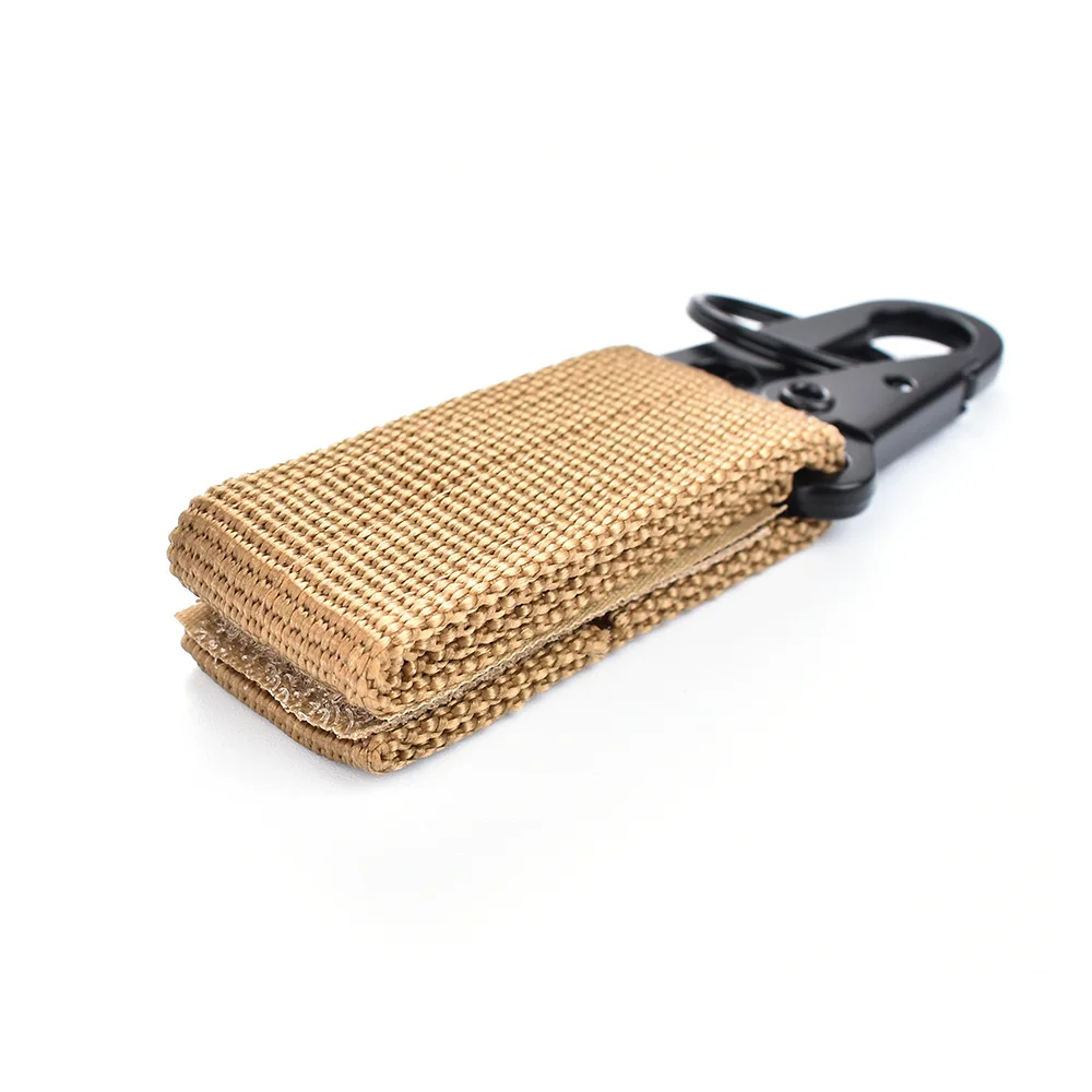 Tactical molle nylon carabiner hook buckles with key ring canvas carabiner keychain