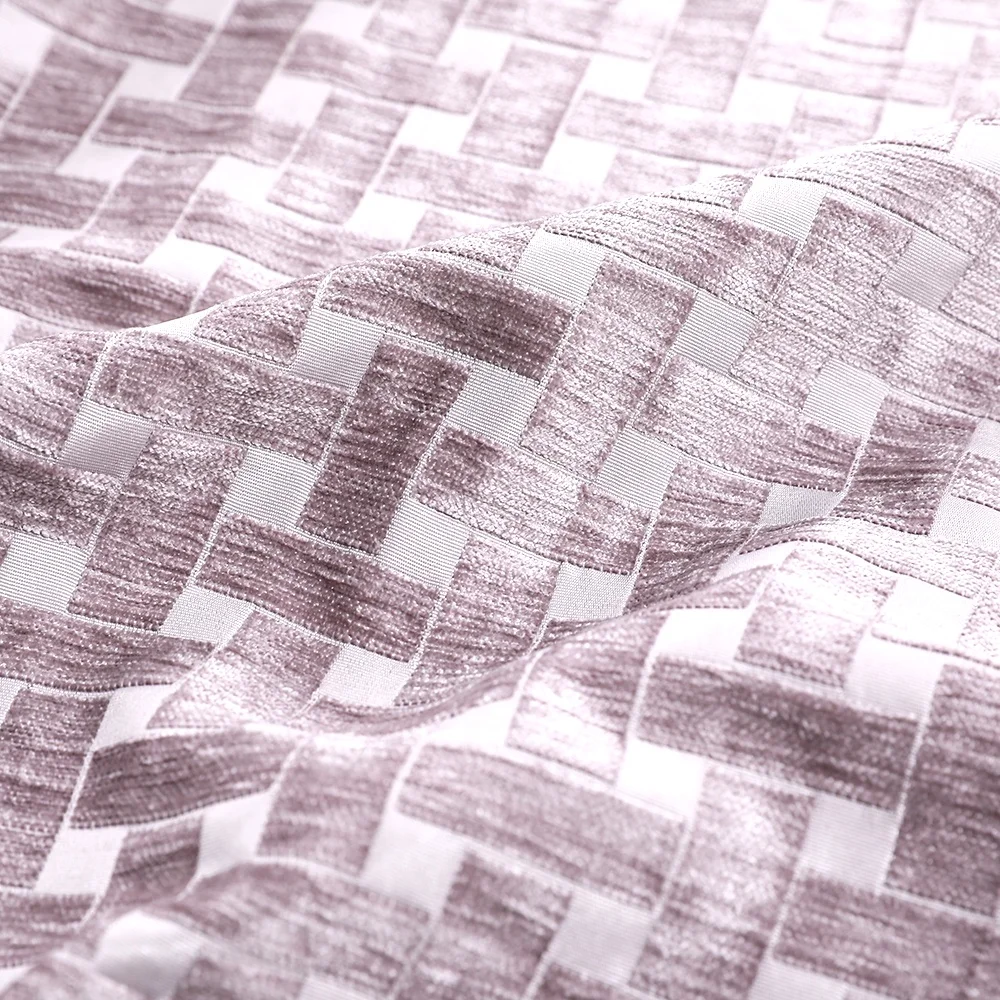 Cotton Polyester Jacquard Plaid Tapestry Woven Fabric For Hotel Curtain Textile Fabric