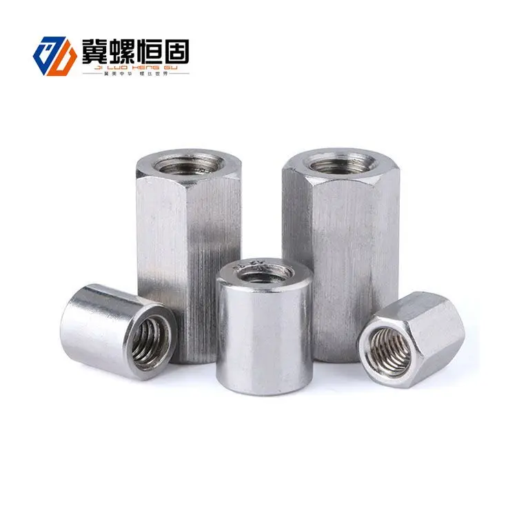 carbon steel Hexagon coupling nuts DIN 6334 long hex nut threaded rod coupler