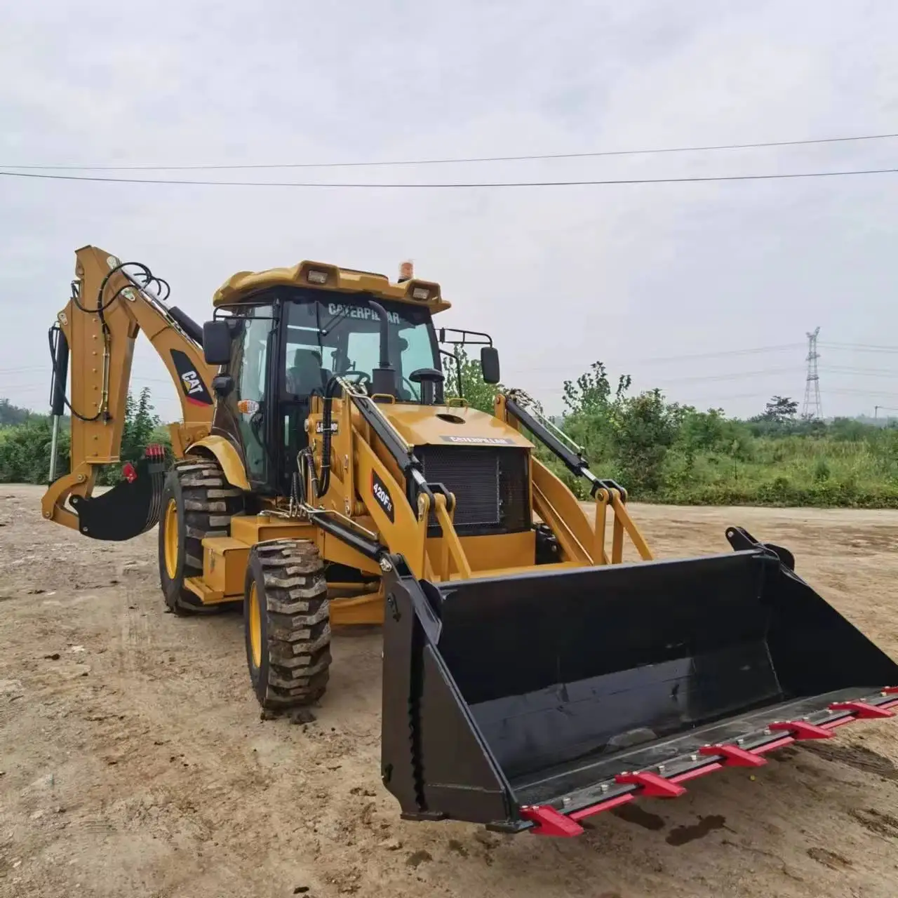 Used CAT 416 CAT420f CAT430 4x4 Wheel 20 Ton Backhoe Loader Mini Skid Steer Front Loader with Core Engine Component
