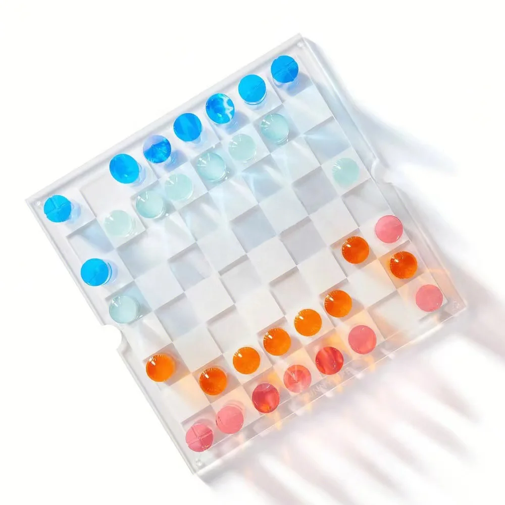 New Portable Acrylic Chess Set Travel Chess Set with Acrylic Board