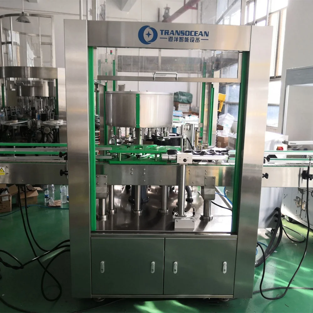 
rotary automatic star wheel hot melt glue opp round water 500ml bottle labeling machine 12000 BPH 