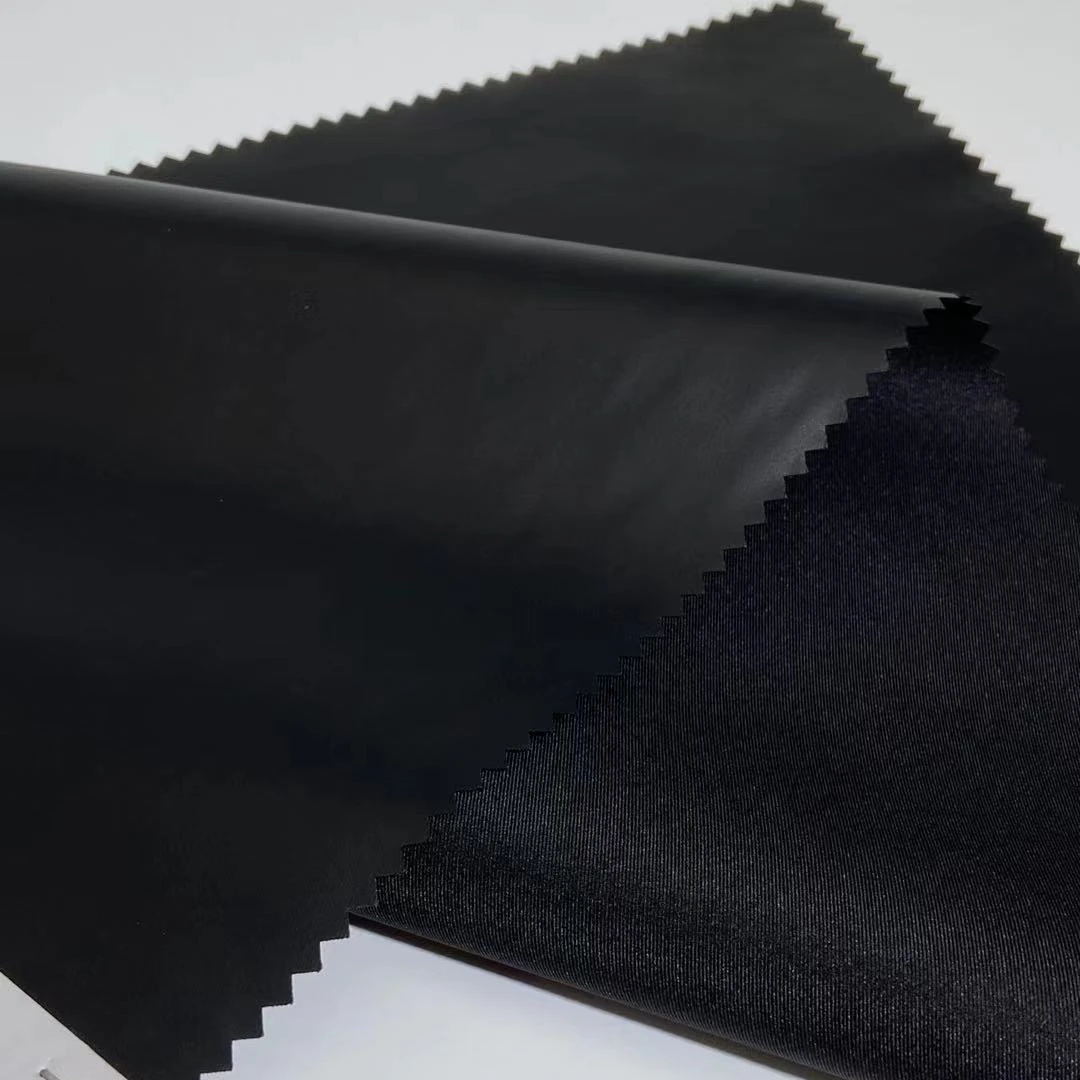 
Polyester Viscose Spandex Fabric T400 Fabric Black Color 75D Women Korean Spandex Fashion Leather Fabric 
