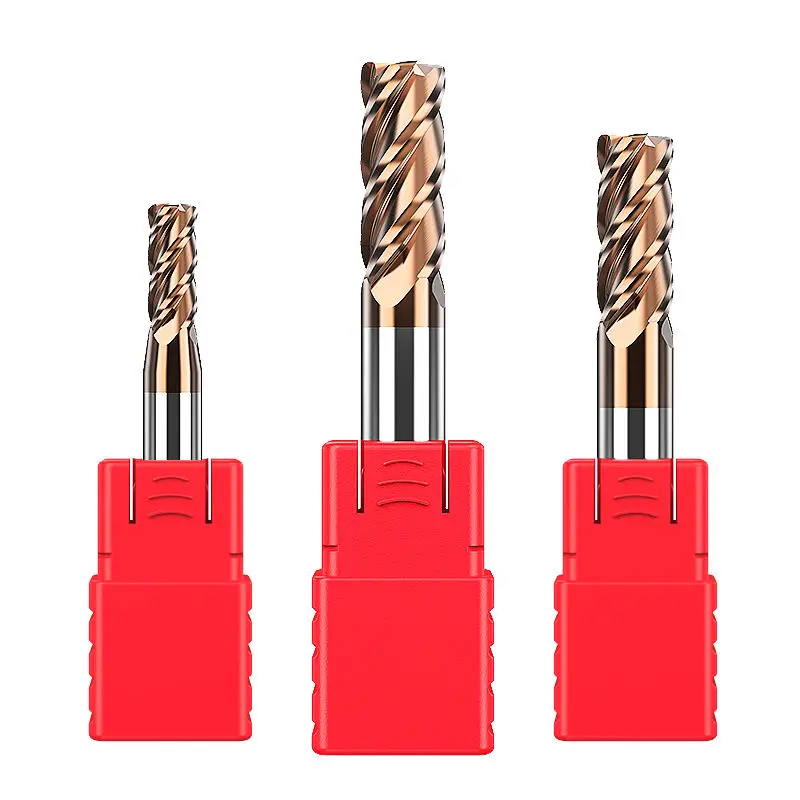 HUHAO 4-edge tungsten steel alloy round nose milling cutter nose end mill H12170201