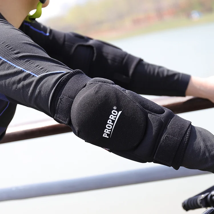 Factory Wholesale High Quality Wear-resisting Kev-lar Neoprene Sport Elbow Pad Cycling Protection Thick Mountain Bike Elbow Pads