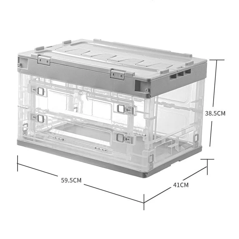 50L plastic folding storage crate bins for outdoor collapsible camping box home storage stackable crate