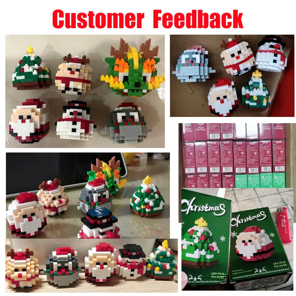 Factory Wholesale Christmas Set Diy Assembled Building Blocks Toy For Kid 3D Puzzle Play Christmas Gift Toy Blocks