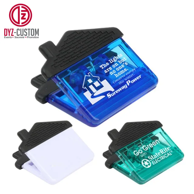 Customize house shaped magnetic clip plastic paper clip strong fridge magnet clips