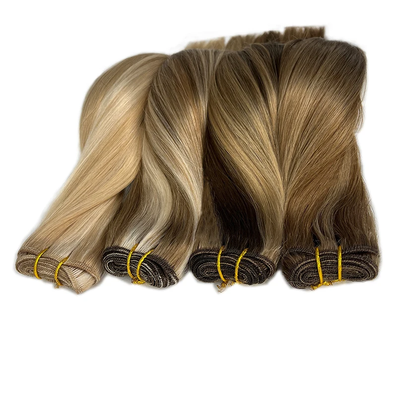 Wholesale Price Remy Platinum Blonde Hair, Machine Weft Human Hair, Russian Double Wefted Cuticle Aligned Weft Hair