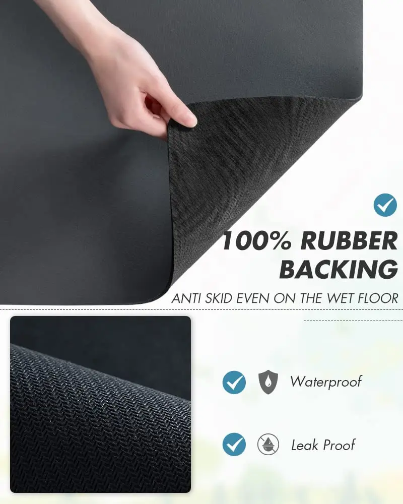 Coffee Mat Hide Stain Rubber Backed Absorbent Dish Drying Mat  Coffee Machine Mat