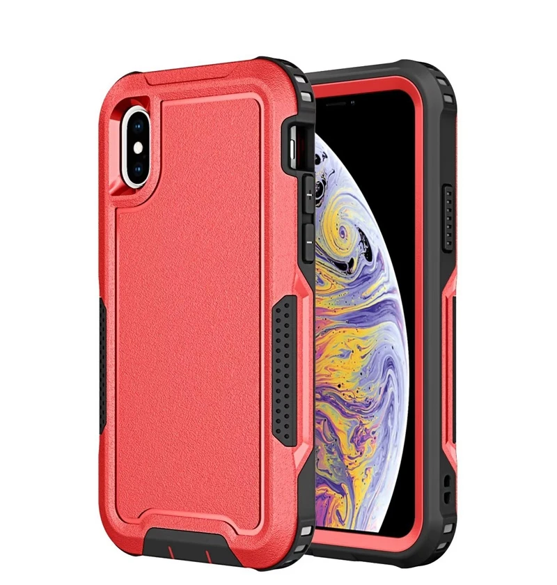 For iPhone Xs Max mobile phone Cover 3in1 PC + TPU Material Anti-drop Anti-slip Mobile Phone Protective Case