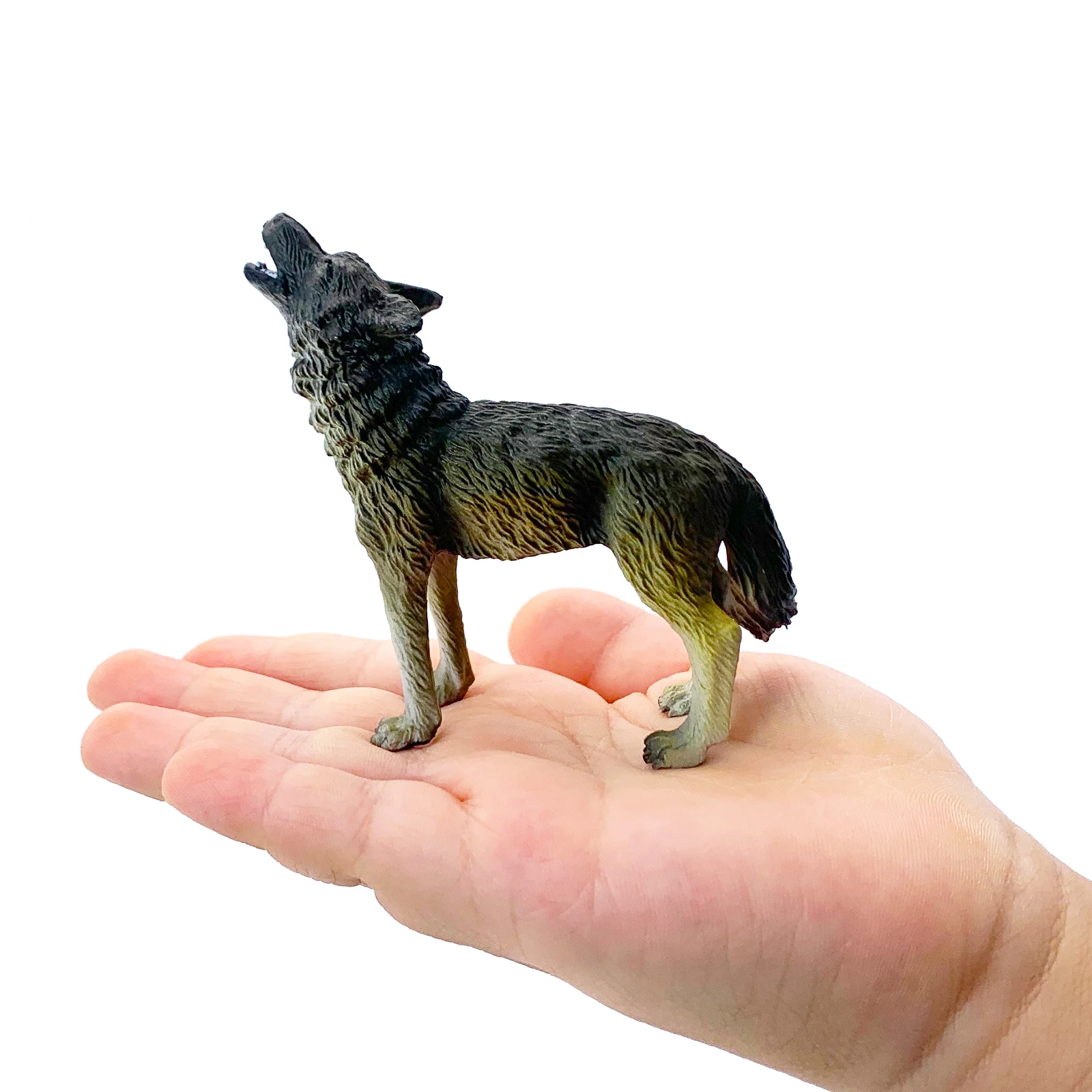 Realistic High Quality PVC Plastic Animal Figure Toys Realistic Pet Eco-friendly Animal Roaring Wolf Figure Toys