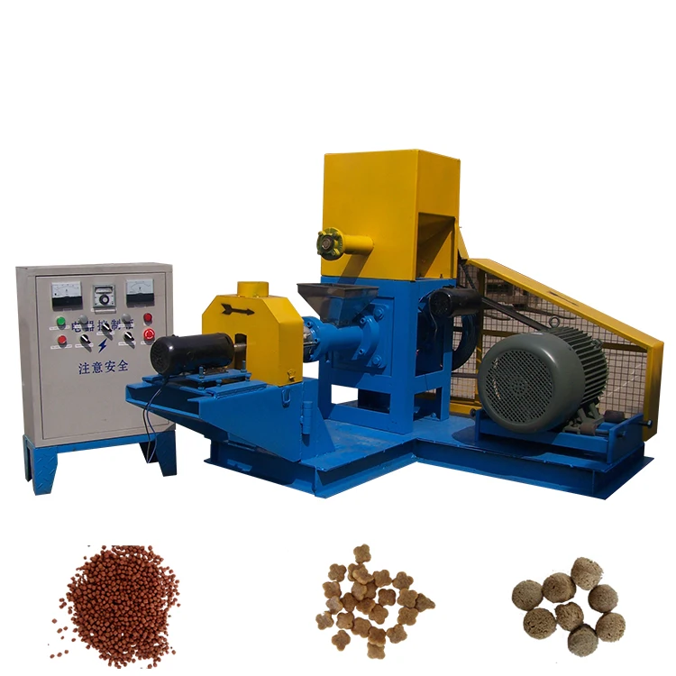 60kg/h - 100kg/h dry type fish feed machine shrimp feed pellet extruder