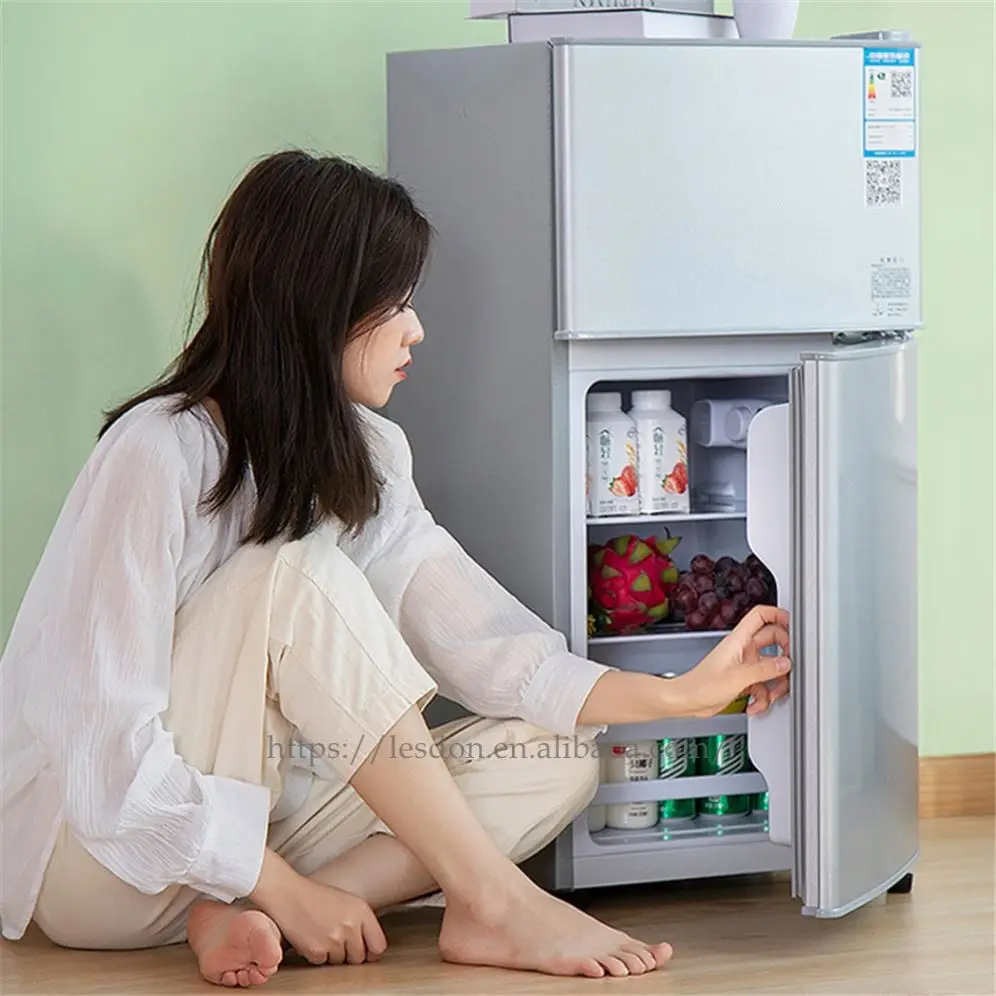 Mini Refrigerator Home Office Double Door Small Refrigerator Refrigerator portable home