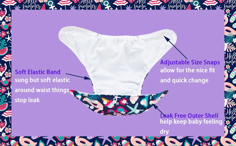 Wholesale Baby Cloth Diaper Washable Reusable One Size Pocket Cloth Diaper