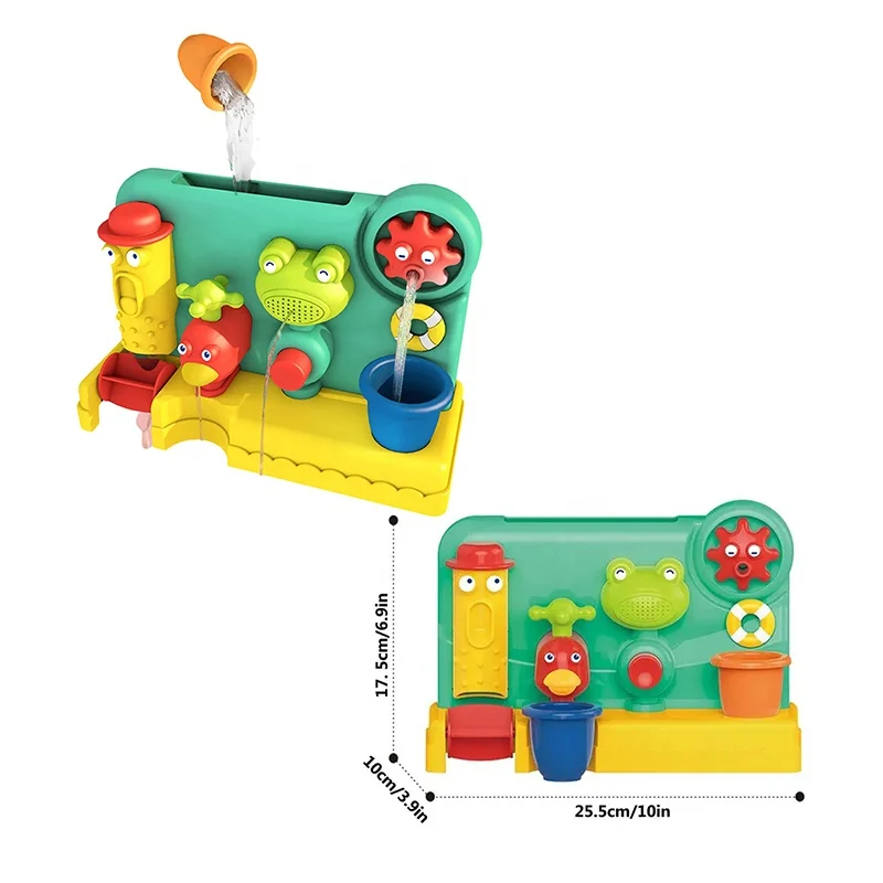 Toddlers Shower Water Sprinkler Waterfall Fill Spin Flow Bathtub Toys 4-in-1 Reused Shower Bath Toy