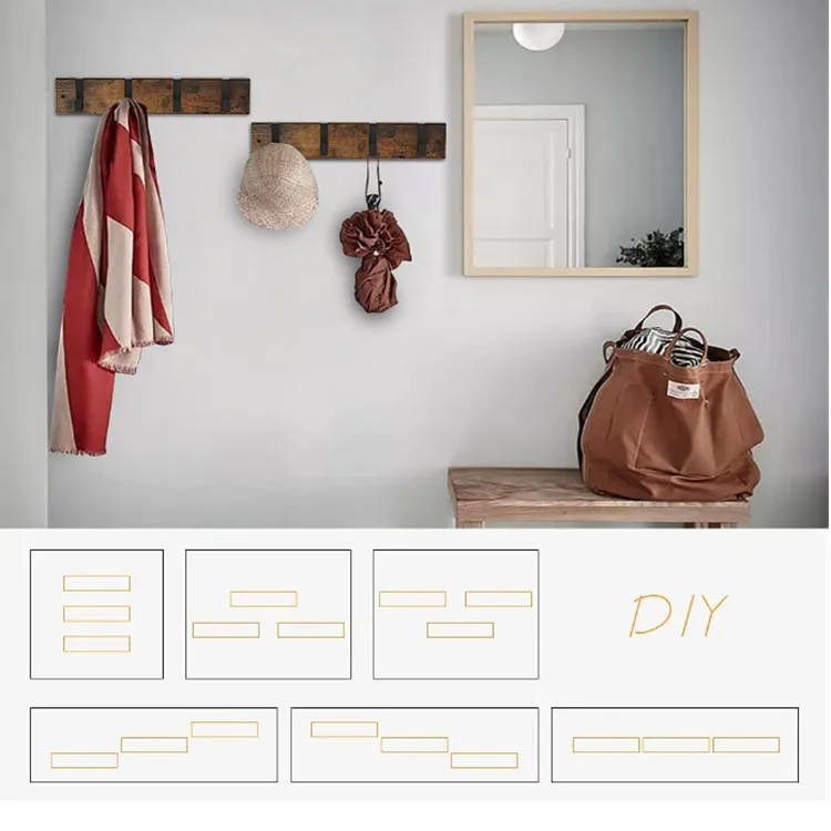 
Custom retro minimalist bathroom bedroom kitchen entrance wall hanging coat rack 
