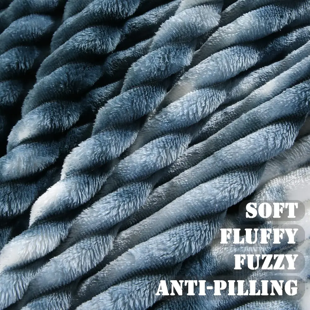 Wholesale Luxury Cozy Microfiber Plush Fuzzy Rabbit Sherpa Flannel Throw Blanket Heavy Fleece Bedding Winter Super Soft Woven