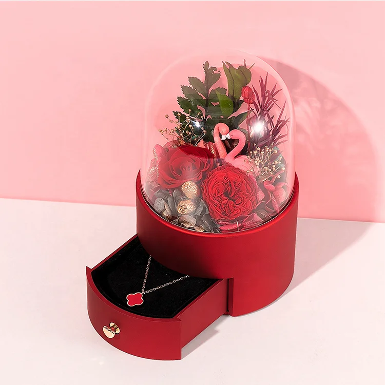 Christmas hot selling factory direct spot supply Yongsheng flower jewelry box ring packing box