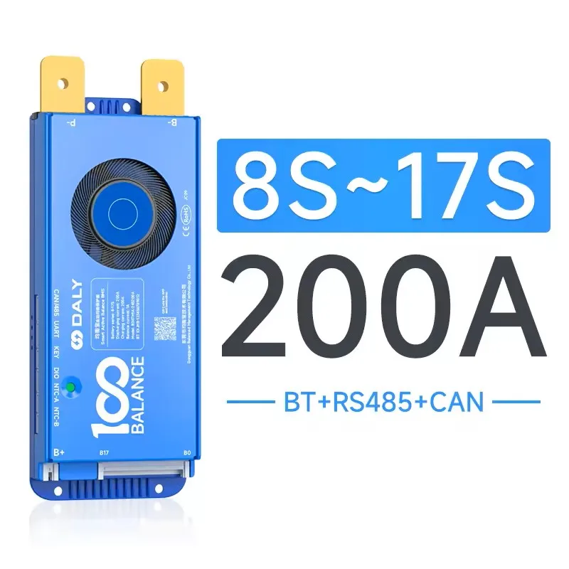 Daly новейший смарт-4S 12 В/8S 24 В/16S 48 В 100A активный баланс BMS bulit-in Bluetooth CAN RS485 LiFePo4