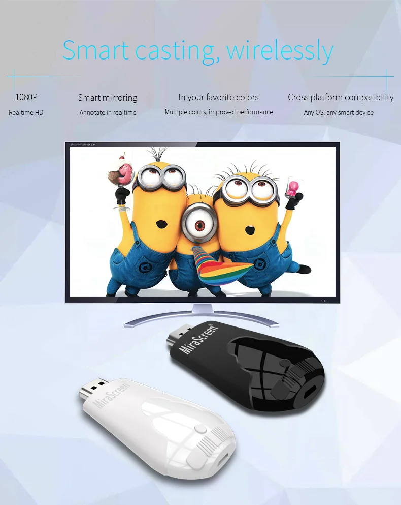 
Mirascreen K4 TV Stick 2.4G Wireless WiFi Display Dongle Support 1080P HD Miracast Airplay For Android IOS Smart Phone Table PC 
