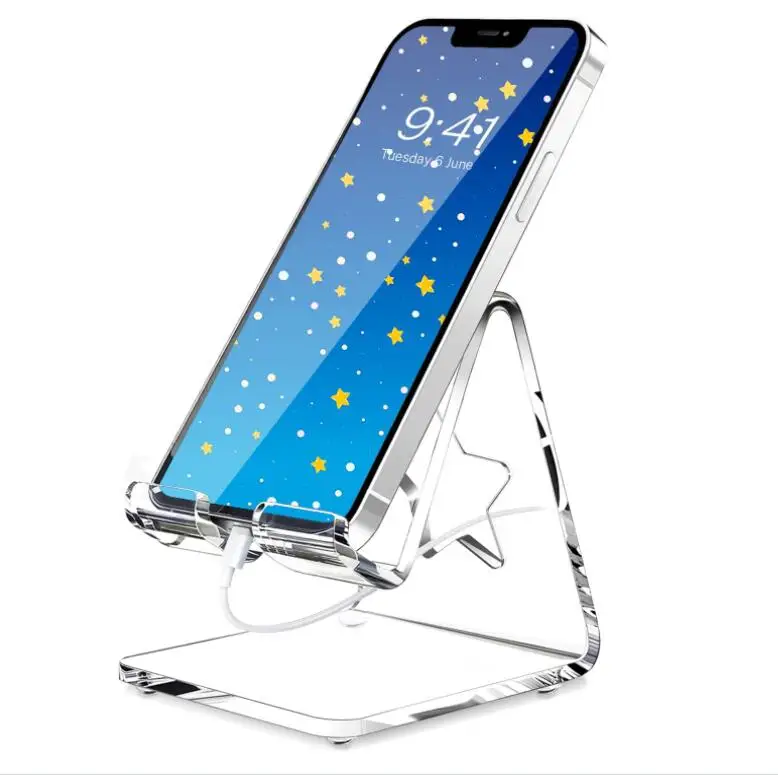 Заводская пользовательская настольная прозрачная акриловая подставка для сотового телефона